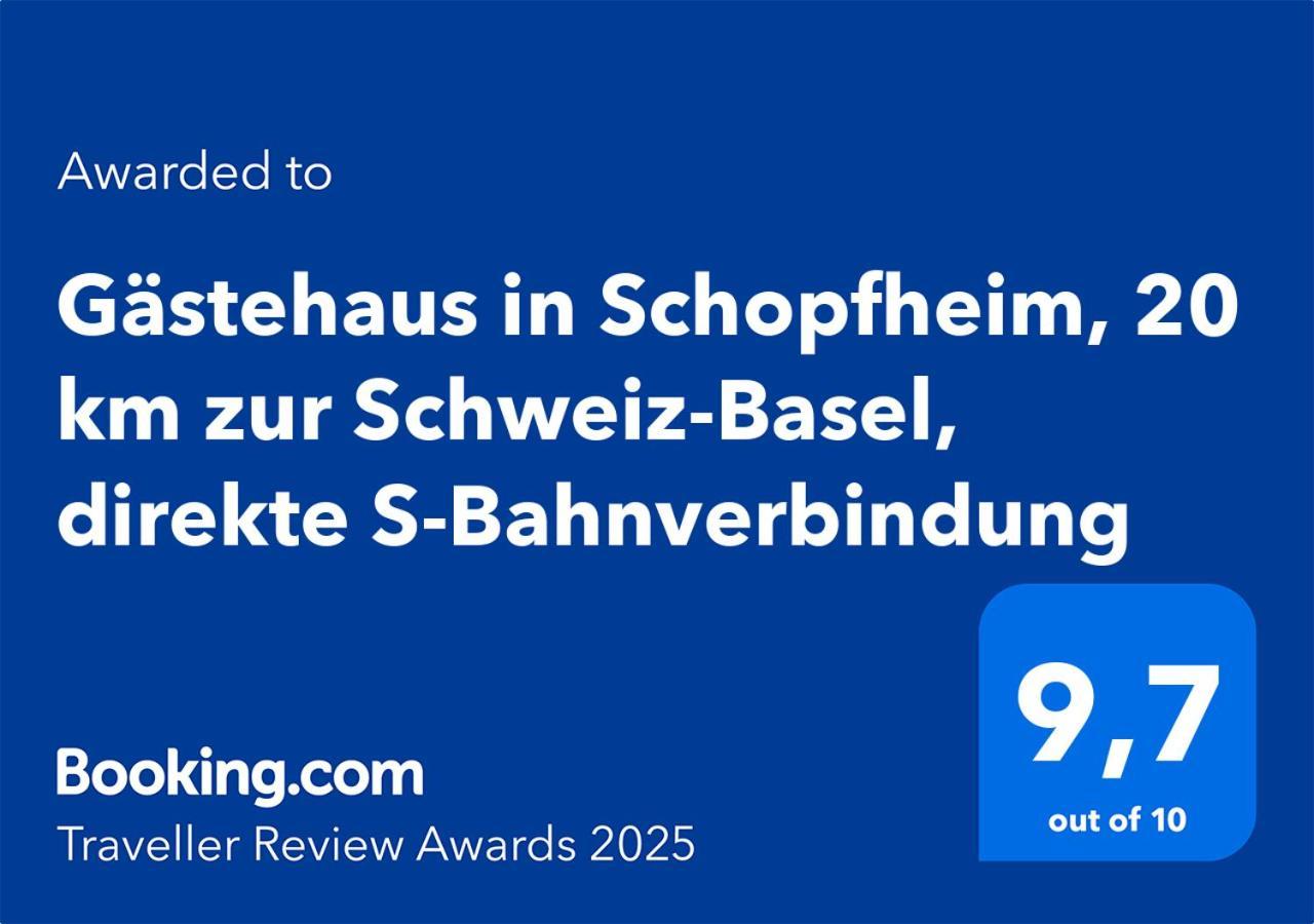 Gaestehaus In Schopfheim, 20 Km Zur Schweiz-Basel, Direkte S-Bahnverbindung Exterior foto